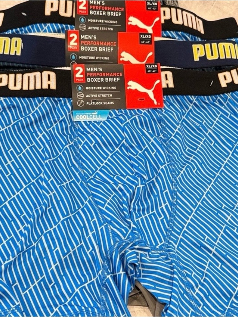 PUMA Men's Blue Boxer Briefs
